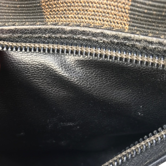 Vintage FENDI striped leather shoulder bag authentic 80s Zucca - Picture 8 of 13